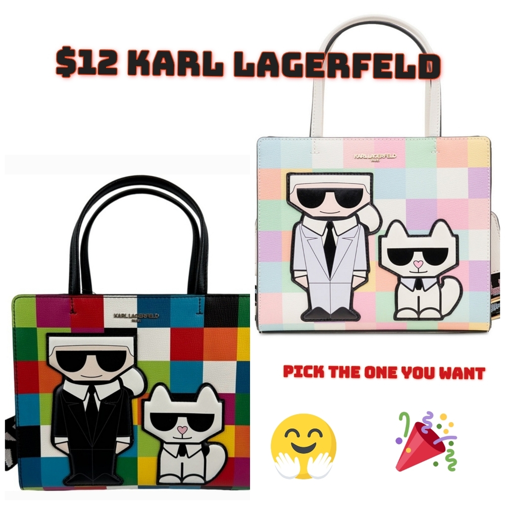$12  DRAWING BUYERS APPRECIATION !! 🔹️ RARE 🔹️ ✨️🌈karl lagerfeld  satchel ✨🌈 - Picture 2 of 6